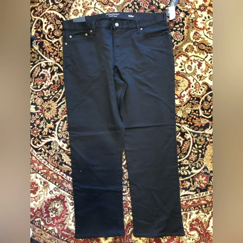 NWT Men's Banana Republic Travel Pant Black 38x30 slim fit
